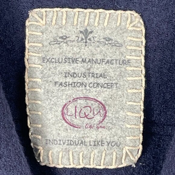 I.Q.U. Blue Boiled Wool Tailored Jacket Blazer Women’s 16 EU 44 Artisan Stitch - Picture 6 of 16